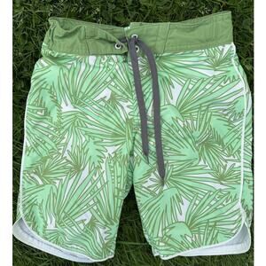 Art Class Boys Swim Trunks Green Palm Print Lined Beach Pool (SZ M 8)